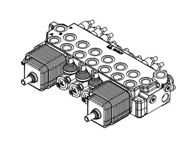 Rozdzielacze hydrauliczne monoblokowe o układzie równoległym z wbudowanymi zaworami zwrotnymi przed każdą sekcją. BMK7 300bar 45 l
